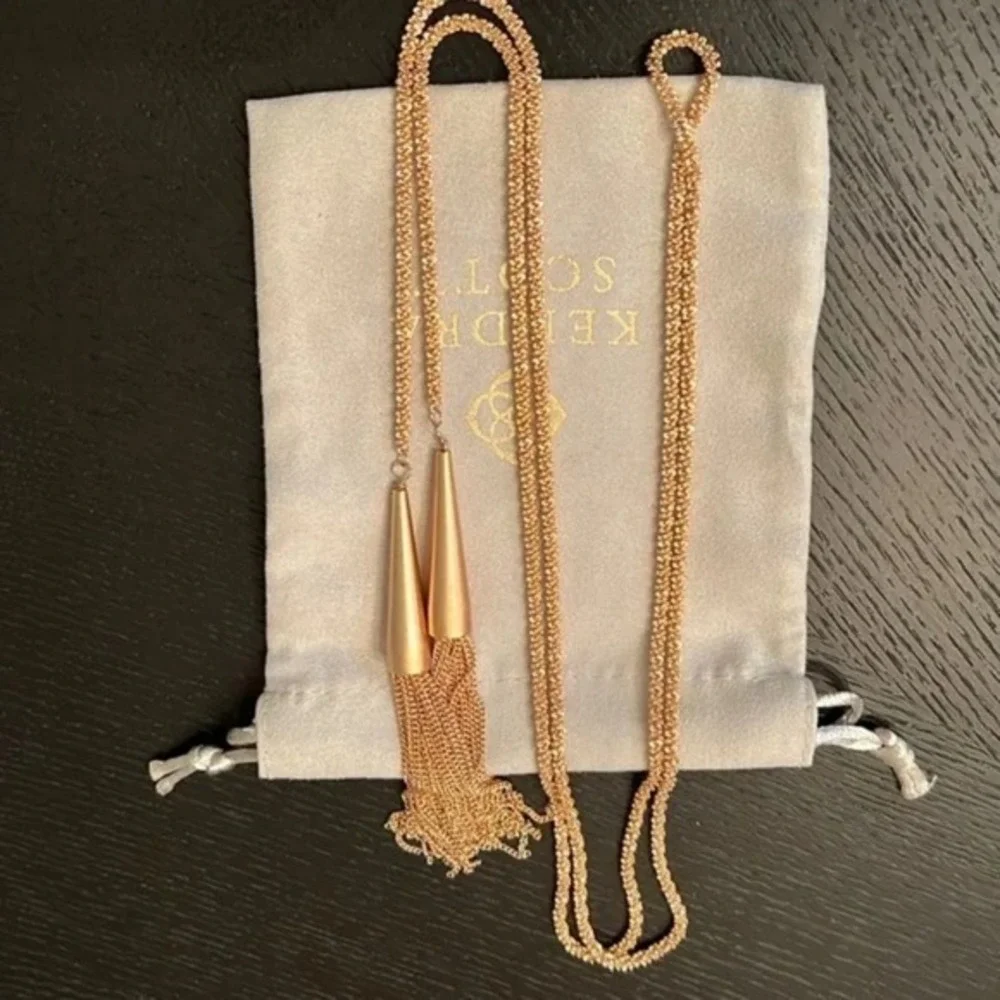 Kendra Scott The Phara Lariat Tassel‎ Y Necklace in Rose Gold